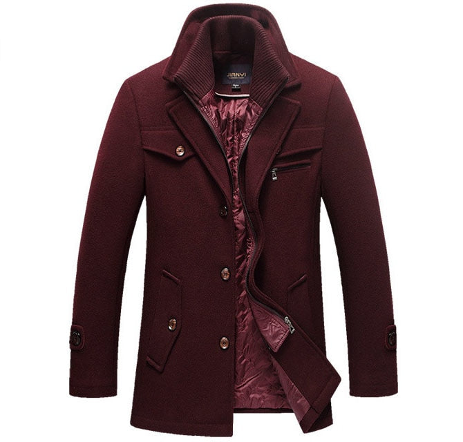 Heren Winterjas in Wol met Klassieke Stijl 5