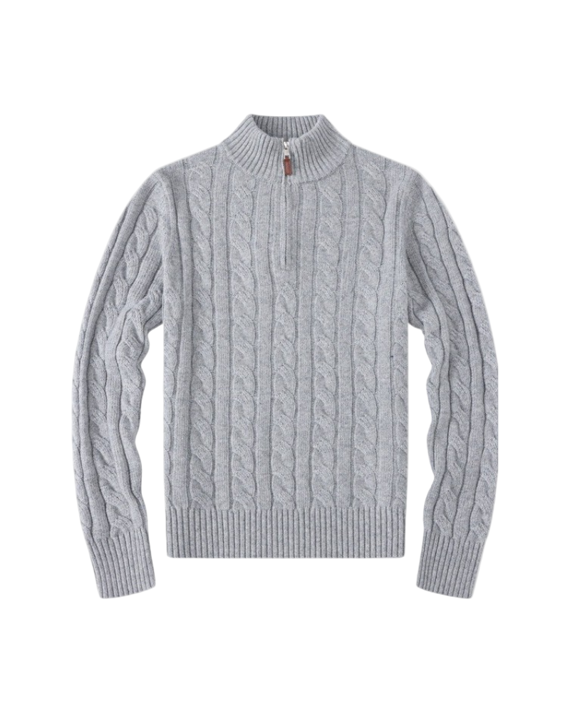Heren Zip-Up Cardigan met Hoge Kraag 0