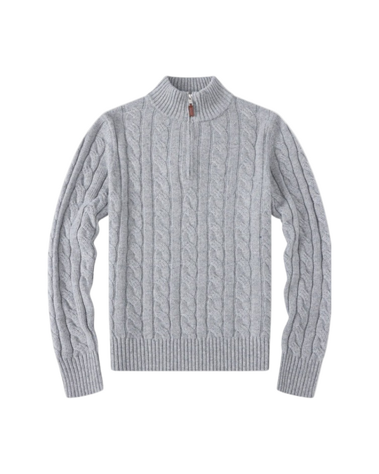 Heren Zip-Up Cardigan met Hoge Kraag 0