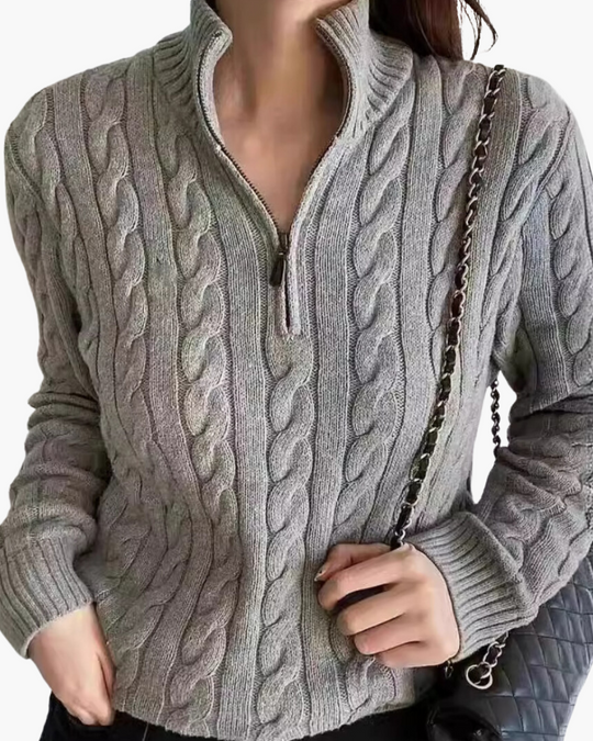 Heren Zip-Up Cardigan met Hoge Kraag 2
