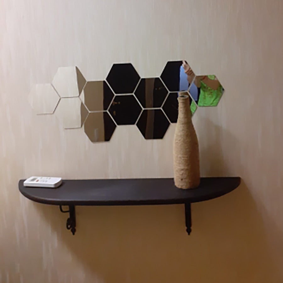 Hexagonal Sticky Mirror (12 Bucăți)