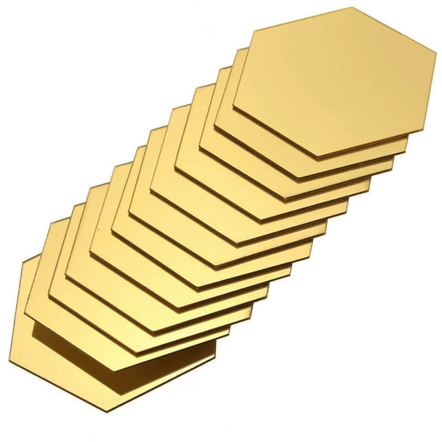 Hexagonal Sticky Mirror (12 Bucăți)