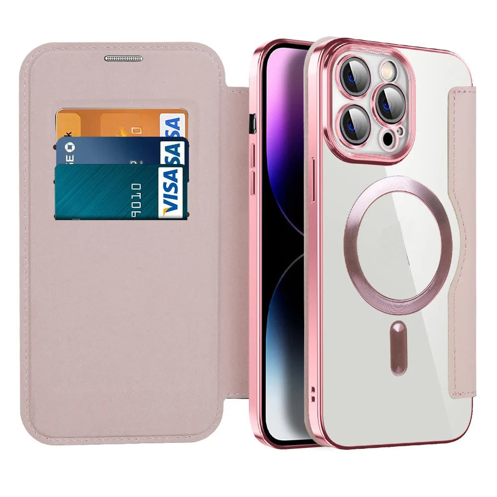 Husă Telefon cu Clapă Magnetică și Slot Card Funcțional pentru Protecție Completă 5