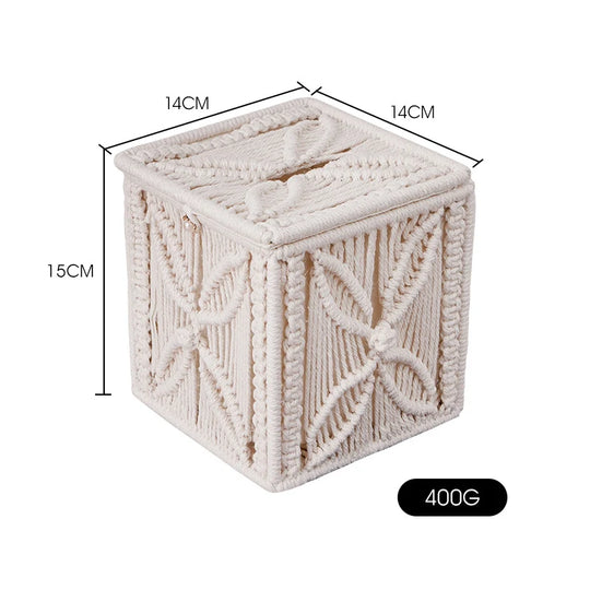 Husă pentru cutie de șervețele cu design macrame 4