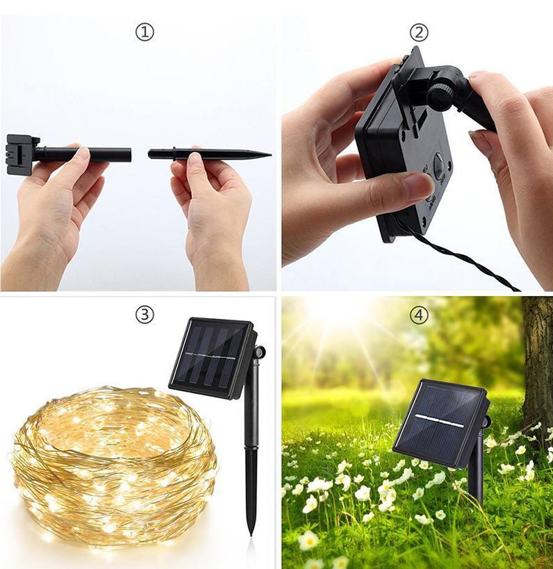 Iluminare Cu Led-Uri Pe Bază De Energie Solară - Rezistentă La Apă