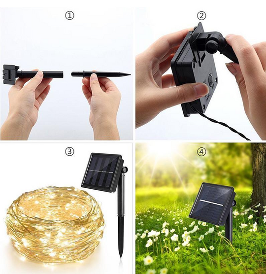Iluminare Cu Led-Uri Pe Bază De Energie Solară - Rezistentă La Apă