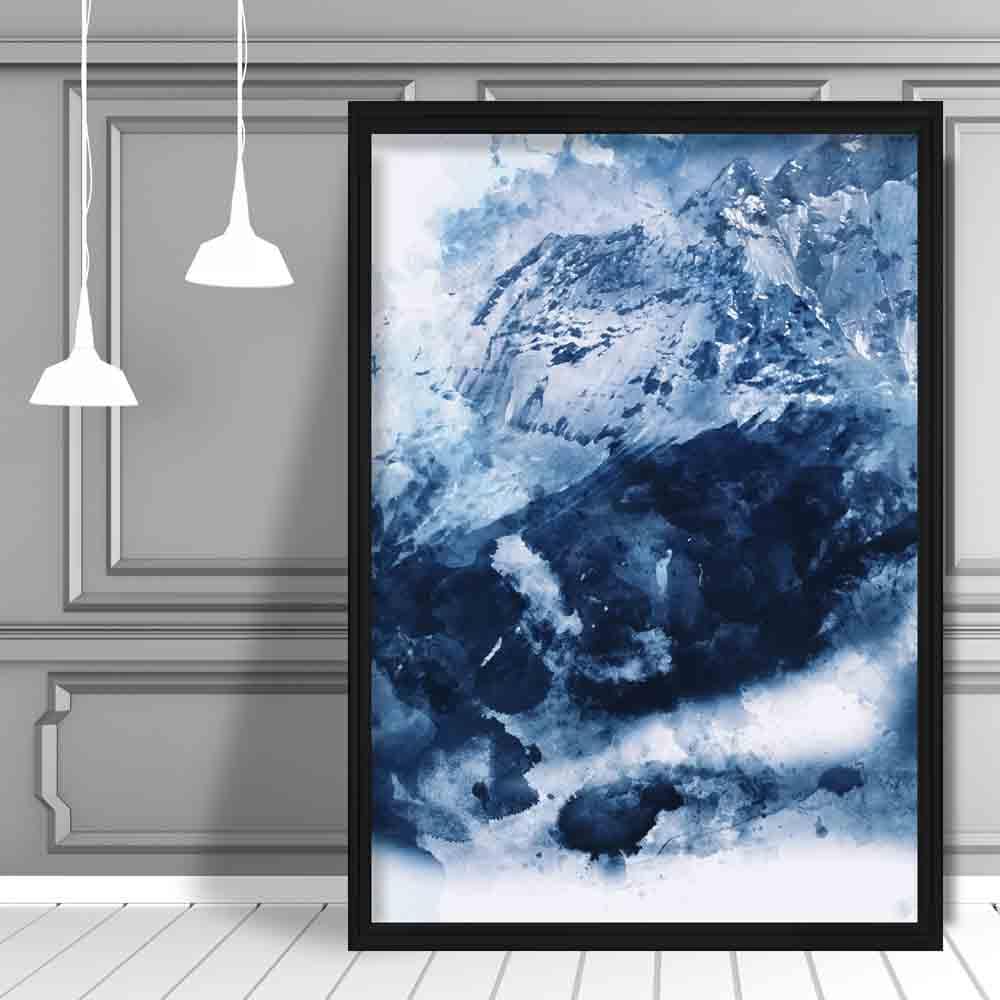 Imprimare Artă Acuarelă Munte Abstract Albastru nr. 3 1