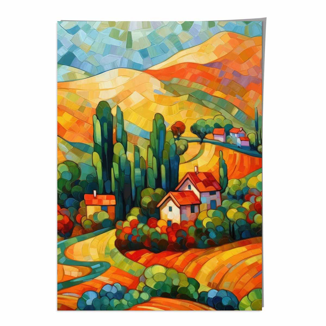 Imprimare Artistică Peisaj Colorat Abstract pentru Decor Interior 0
