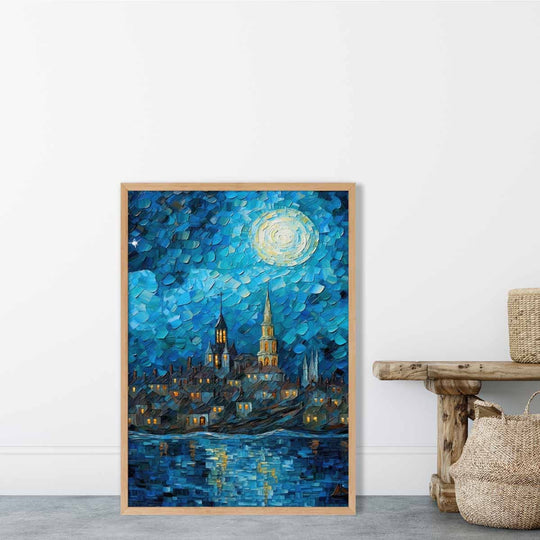 Imprimare Artistică Peisaj Urban Nocturn Decor Interior 1