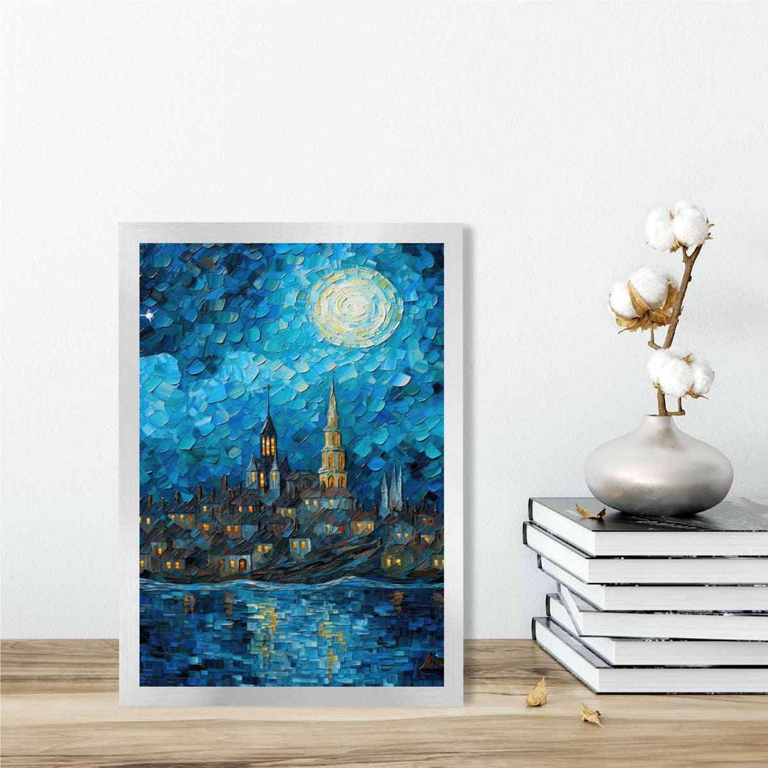 Imprimare Artistică Peisaj Urban Nocturn Decor Interior 2