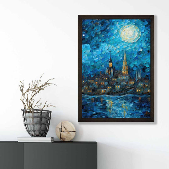Imprimare Artistică Peisaj Urban Nocturn Decor Interior 3