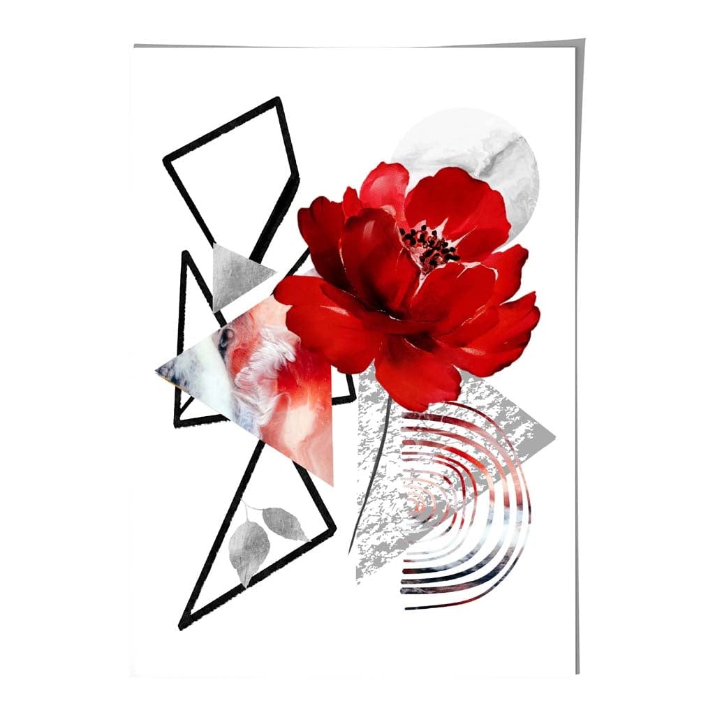 Imprimare de perete cu floare abstractă geometrică 0