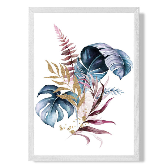 Imprimeu Botanic cu Frunze Roz și Albastre pentru Decor Interior 2