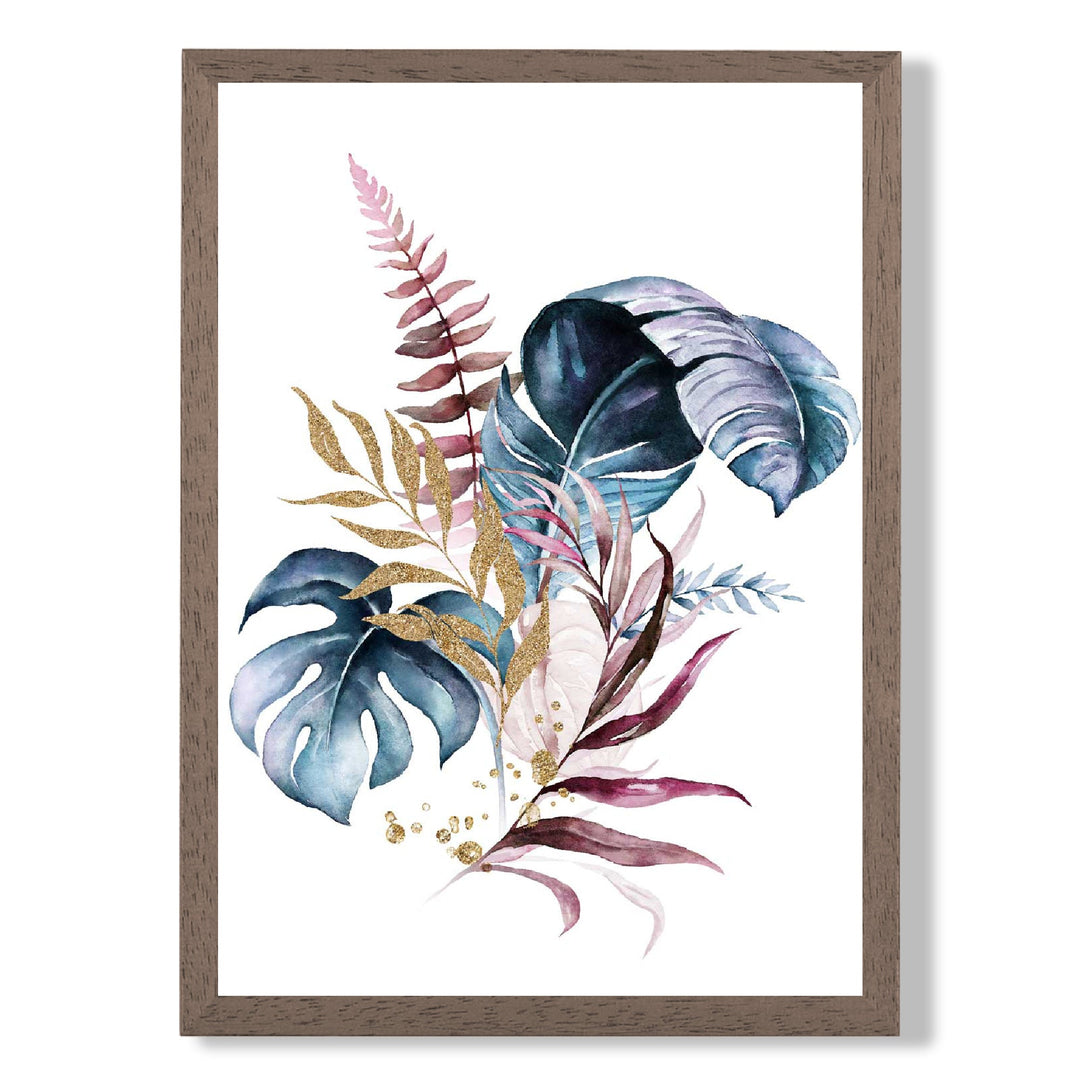 Imprimeu Botanic cu Frunze Roz și Albastre pentru Decor Interior 7