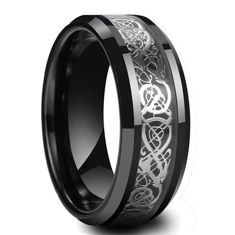 Inel De Dragon Celtic Din Fibre De Carbon