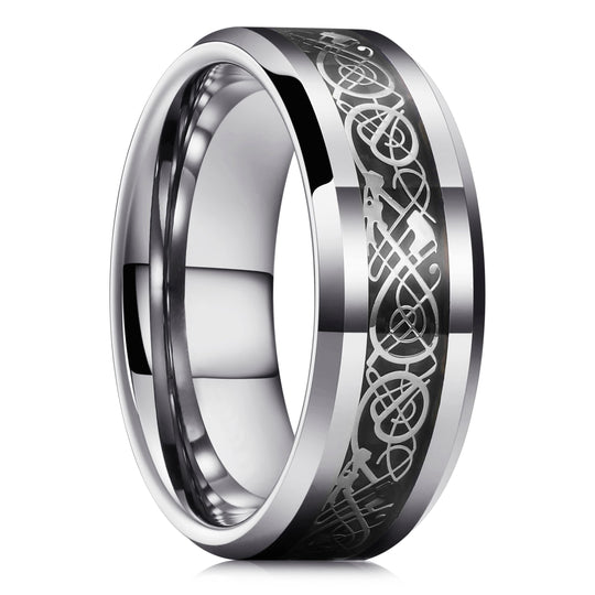 Inel De Dragon Celtic Din Fibre De Carbon