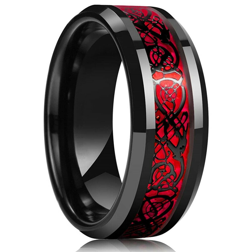 Inel De Dragon Celtic Din Fibre De Carbon
