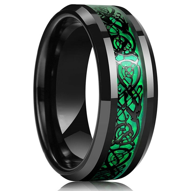 Inel De Dragon Celtic Din Fibre De Carbon