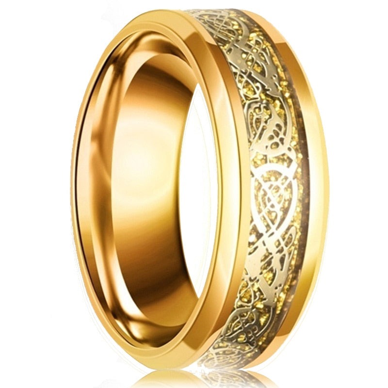 Inel De Dragon Celtic Din Fibre De Carbon