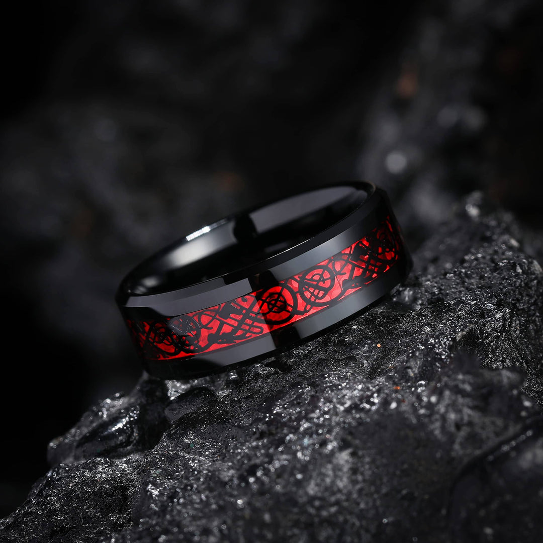 Inel De Dragon Celtic Din Fibre De Carbon