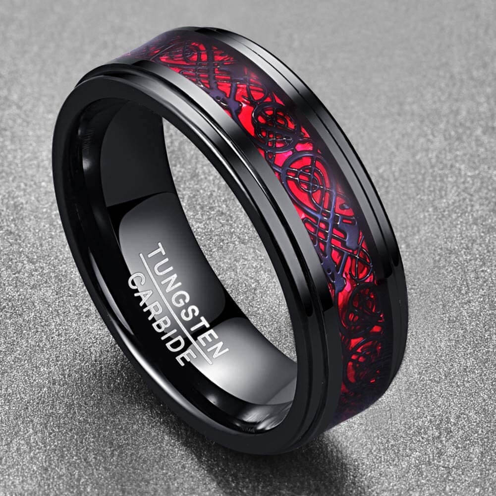 Inel De Dragon Celtic Din Fibre De Carbon