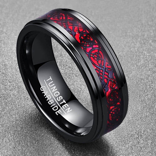 Inel De Dragon Celtic Din Fibre De Carbon