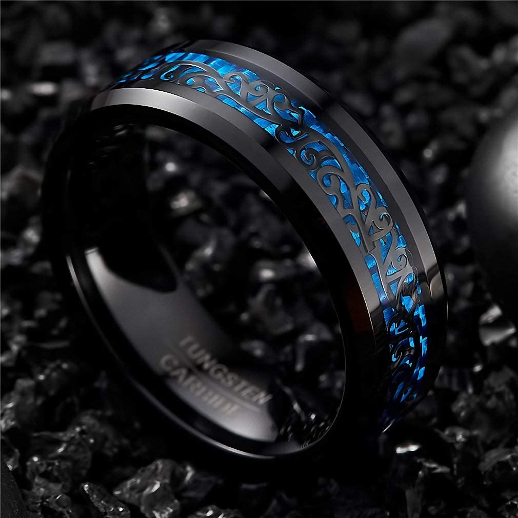 Inel De Dragon Celtic Din Fibre De Carbon