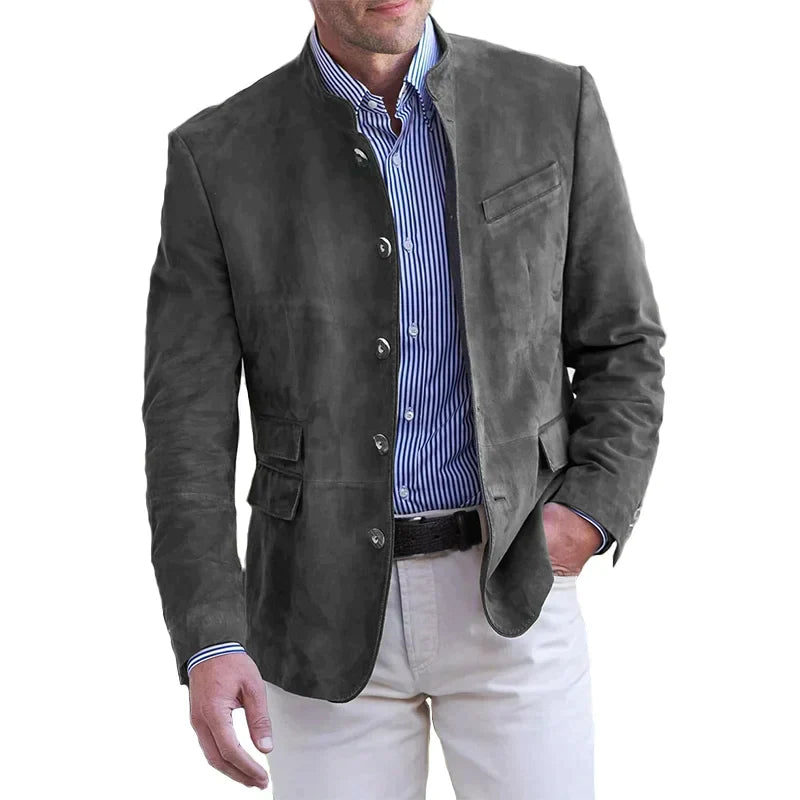 Jachetă bărbătească cu nasturi și design modern 3