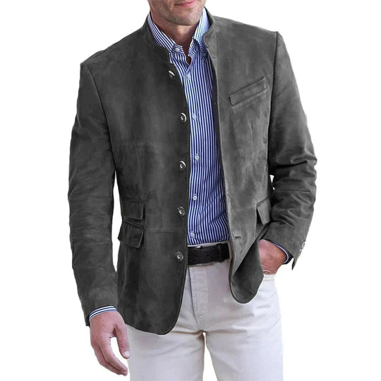 Jachetă bărbătească cu nasturi și design modern 3