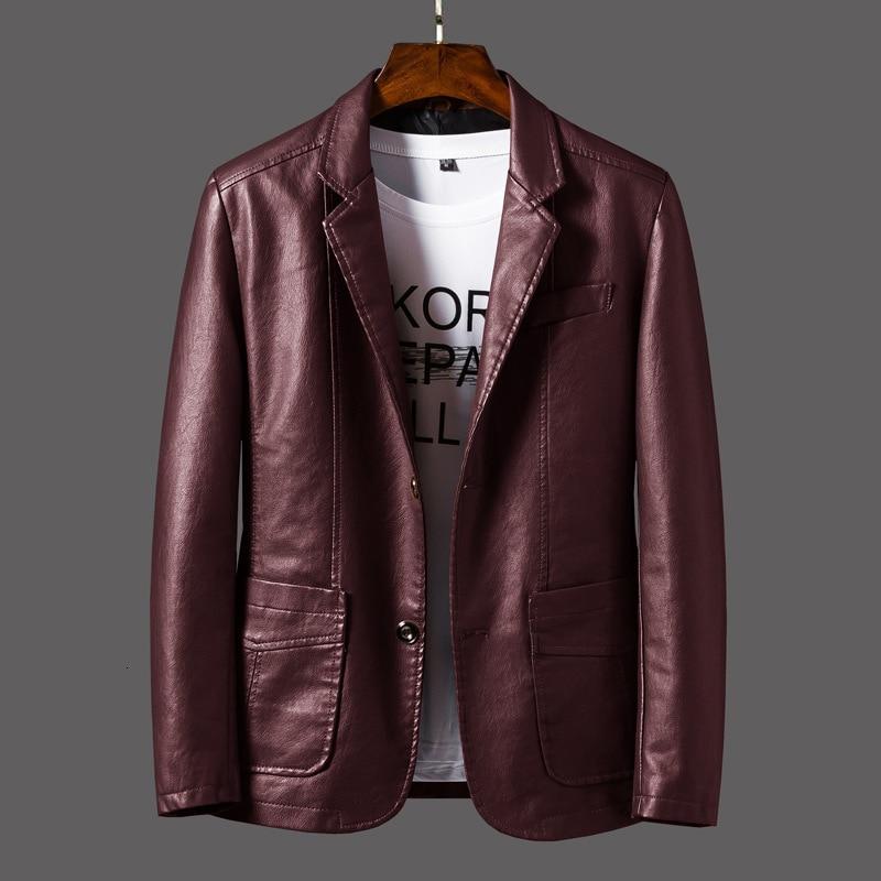 Jachetă de piele pentru bărbați, tip blazer 2