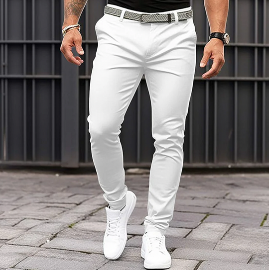 Variant image for Herre Bukser Elegant Komfortabel Højkvalitets Stof Lys Grå Mørk Grå Hvid-9