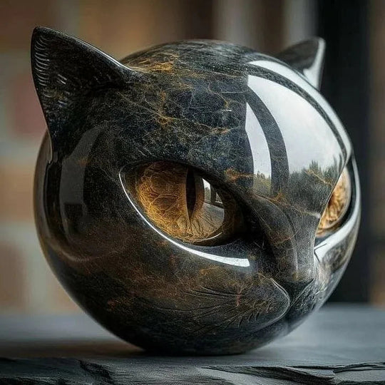 Katthuvud Skulptur Design Modern 1
