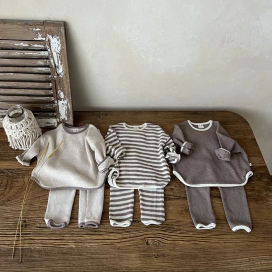Kinder Set Casual Wafelstof Ademend 1