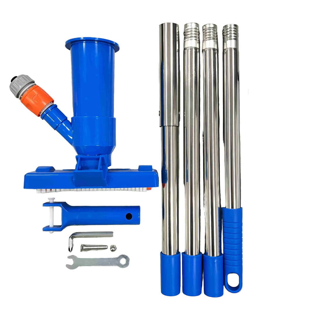 Kit aspirator telescopic pentru piscină cu cap de perie și pungă pentru frunze 0