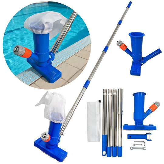 Kit aspirator telescopic pentru piscină cu cap de perie și pungă pentru frunze 1