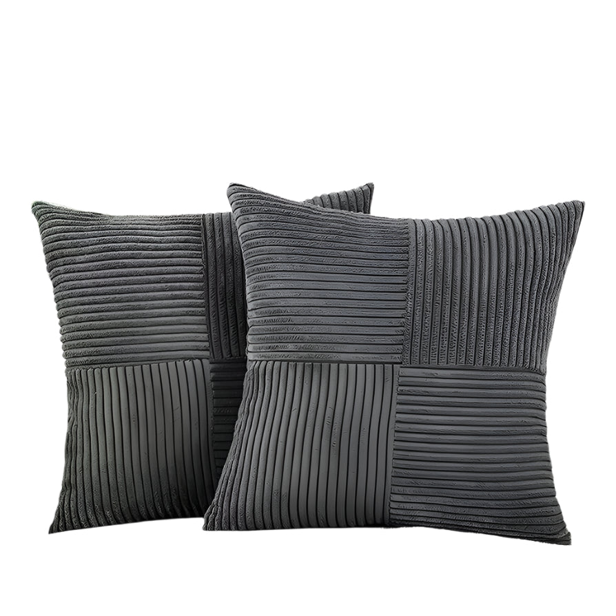 Kussenhoezen Set van Twee 45x45 cm Zachte Corduroy voor op de Bank 0