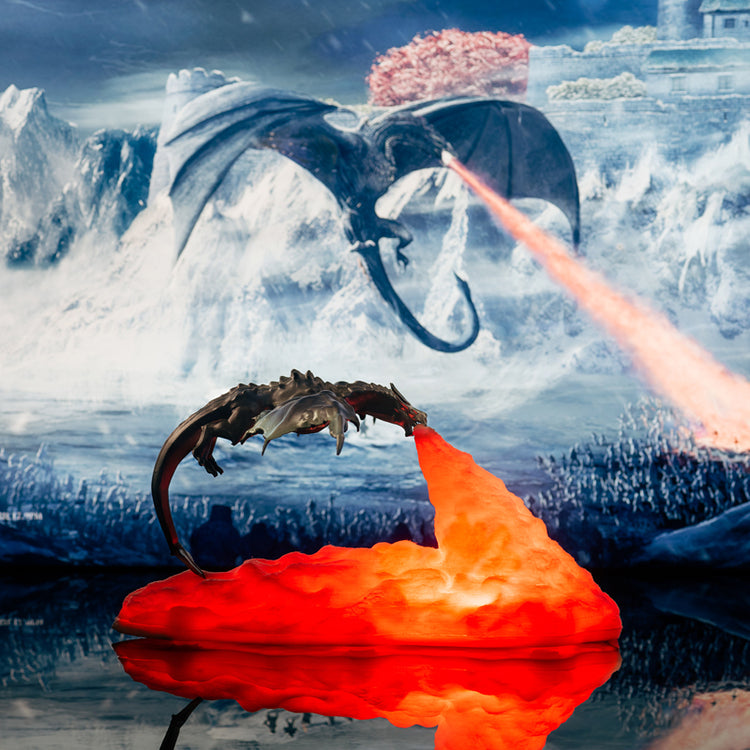 Lampă De Noapte 3D Cu Dragon Care Scuipă Foc