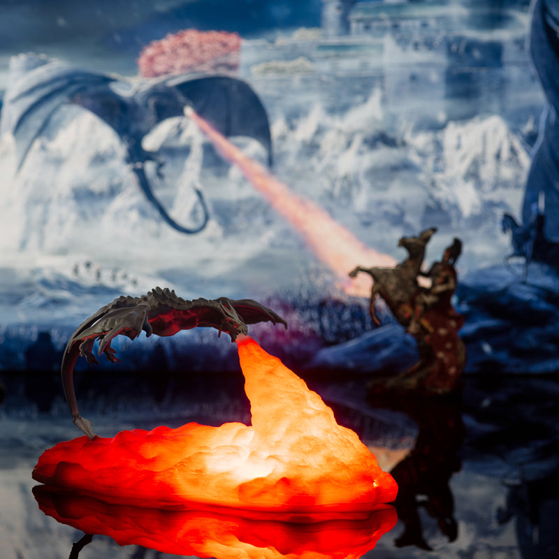 Lampă De Noapte 3D Cu Dragon Care Scuipă Foc