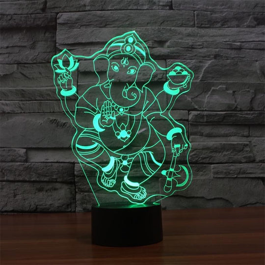 Lampa De Noapte Led Rgb 3D Ganesh