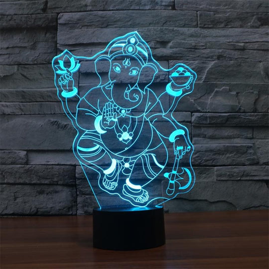 Lampa De Noapte Led Rgb 3D Ganesh