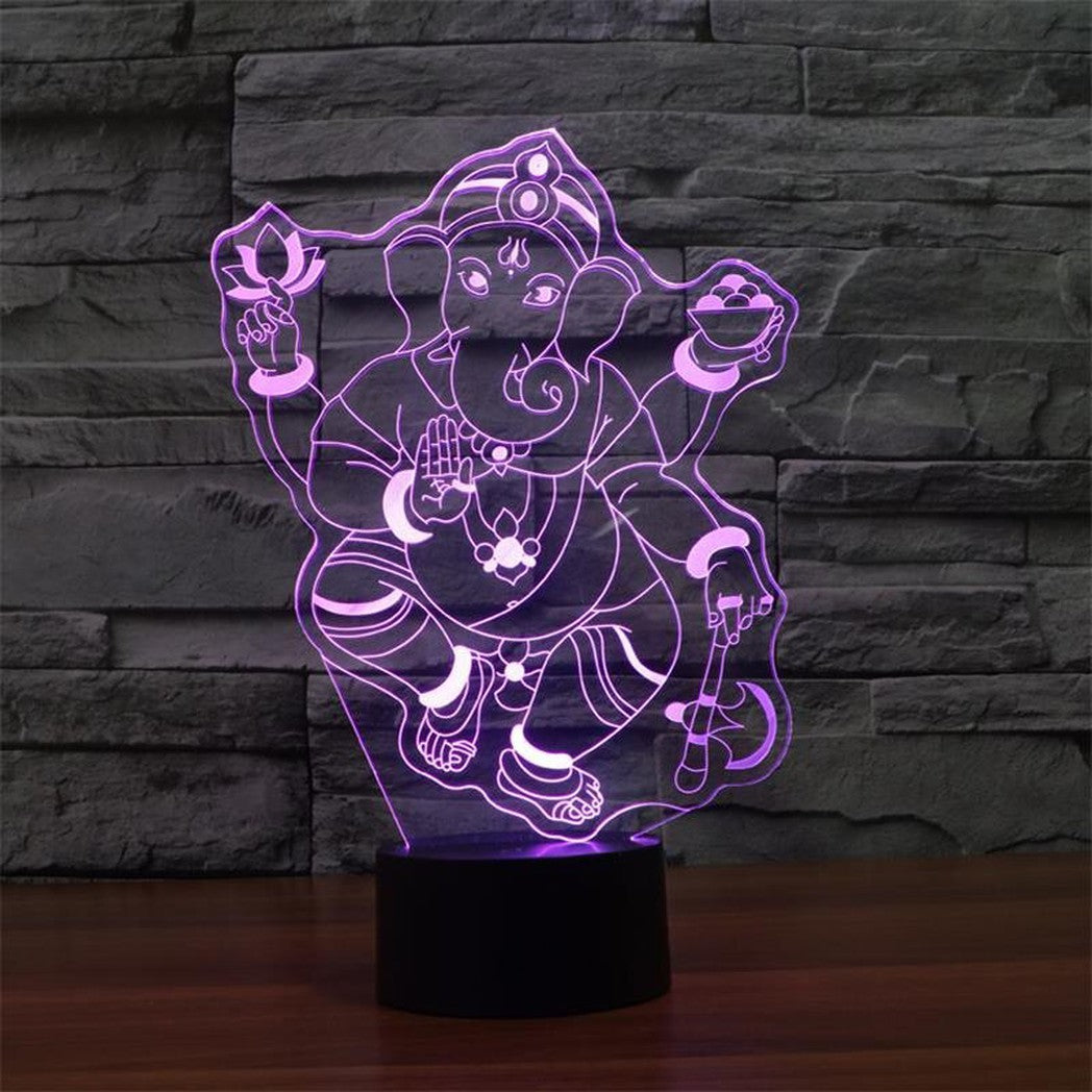 Lampa De Noapte Led Rgb 3D Ganesh