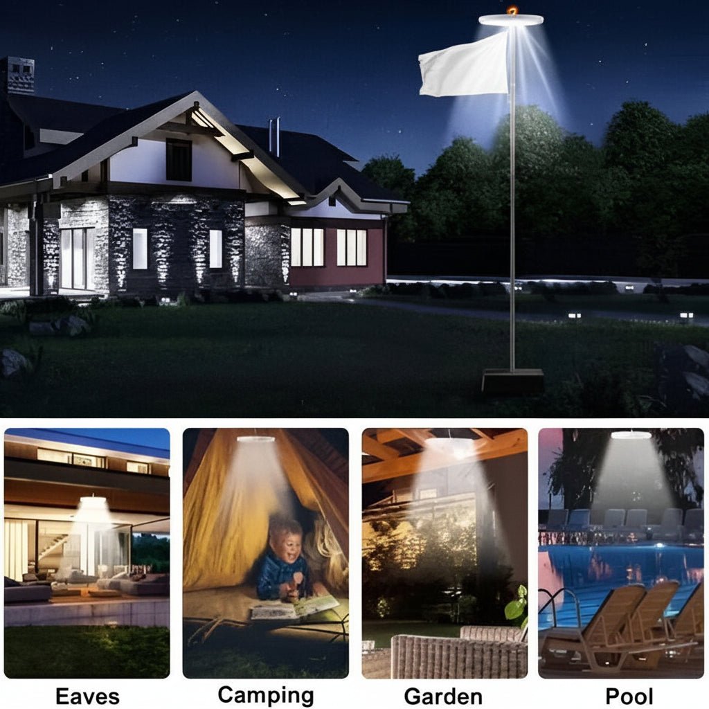 Lampă Solară pentru Iluminat Drapel 360° cu Senzor Automat 4
