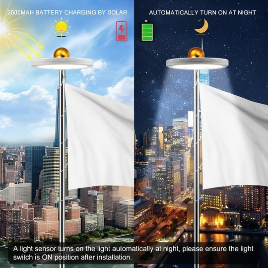 Lampă Solară pentru Iluminat Drapel 360° cu Senzor Automat 5