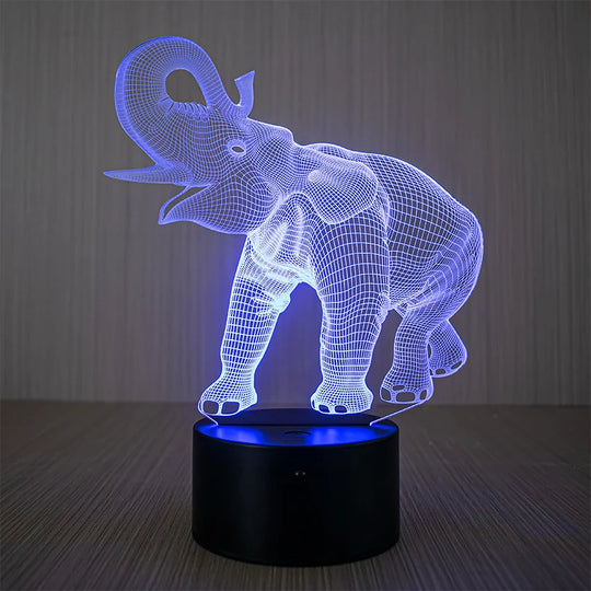 Lampă de Noapte LED 3D Elefant cu Telecomandă pentru Copii 2