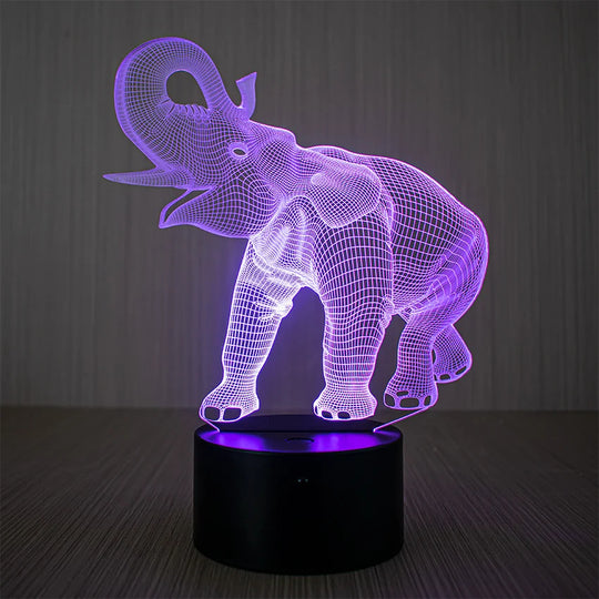 Lampă de Noapte LED 3D Elefant cu Telecomandă pentru Copii 3