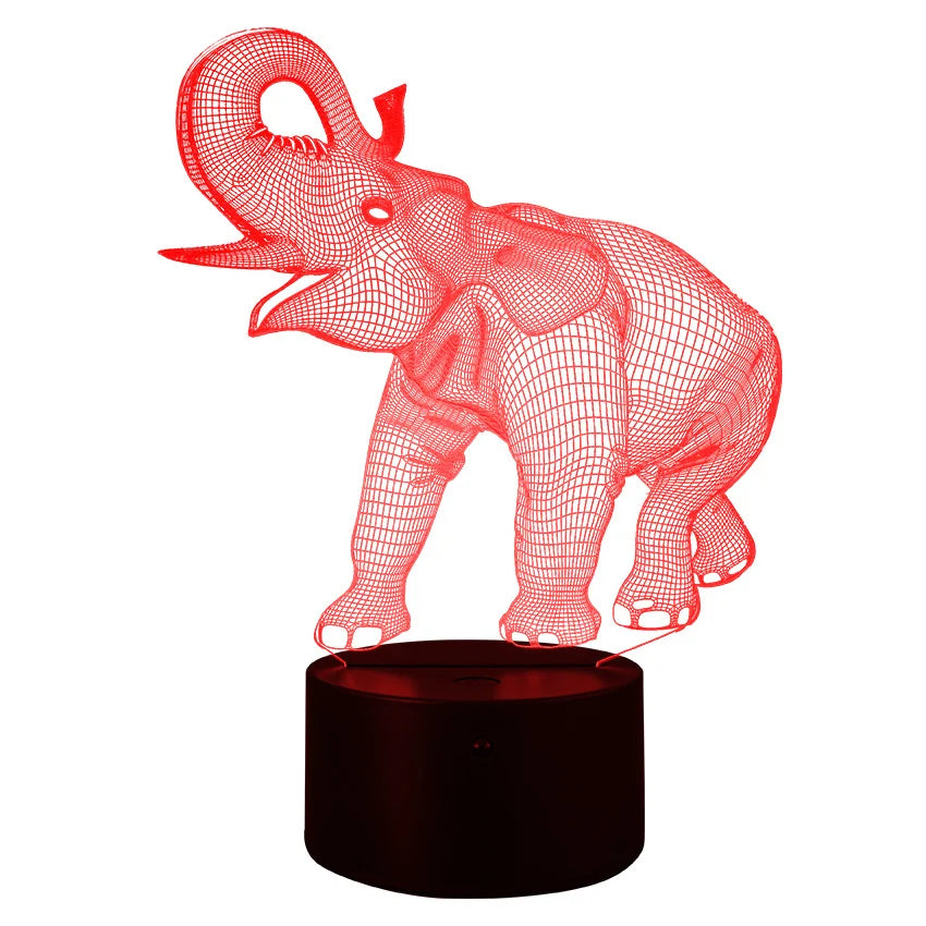 Lampă de Noapte LED 3D Elefant cu Telecomandă pentru Copii 4