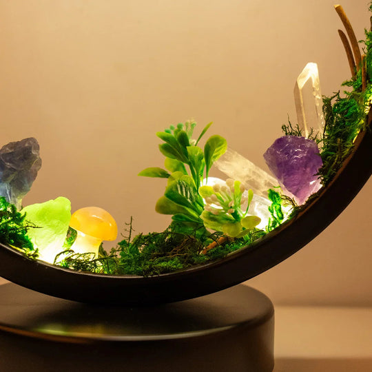 Lampă de Noapte cu Design Modern și Cristale Naturale 8