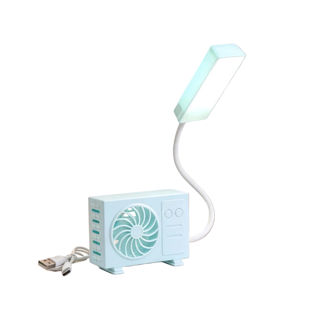 Lampă de masă cu ventilator USB integrat pentru femei 0