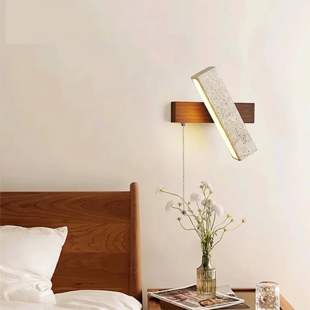 Lampă de perete din travertin galben cu design rotativ 2