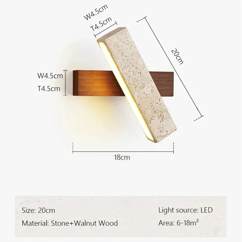Lampă de perete din travertin galben cu design rotativ 5